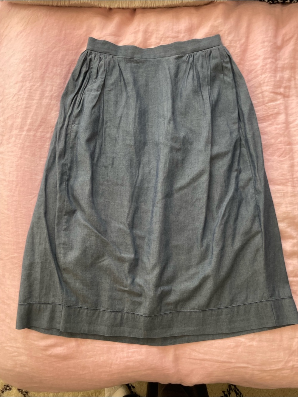 Classic Gray A-Line Midi Skirt